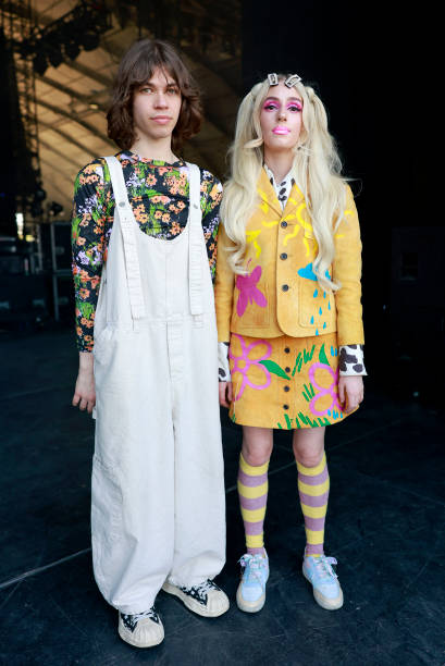 Beck and DOMi backstage during the 2023 Coachella Valley Music and Arts Festival